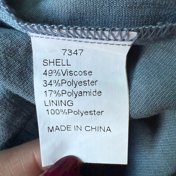 Kirundo Blue Square Neck Puff Sleeve Tiered Maxi Dress Pockets Medium Lagenlook - Picture 8 of 10